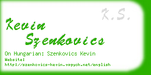 kevin szenkovics business card